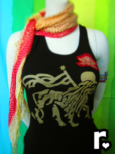 black and gold custom made ragamufyn tank top with rasta lion of judah