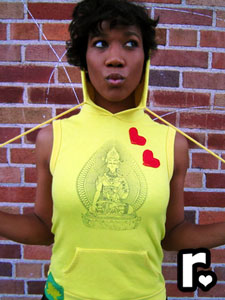 ragamufyn custom yellow sleeveless hoodie sprinkled with rasta pop and a lion of judah